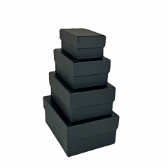 Набор подарочных коробок №6. Цвет -Черный. Размеры: 15*11*7см;13*9*6см;11*7*5см;9*5*4см