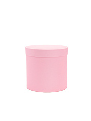 Коробка круглая подарочная 20х20 см. Цвет - Розовый