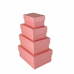 Набор подарочных коробок №6. Цвет - Розовый. Размеры: 15*11*7см;13*9*6см;11*7*5см;9*5*4см