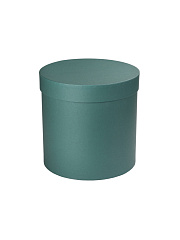 Коробка круглая подарочная 20х20 см. Цвет - Зеленый изумруд