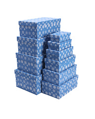 Набор подарочных коробок НГ Снежинки на белом, №10