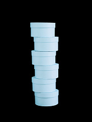 Коробка круглая 12,5х7 см, Голубая (уп.6 шт)