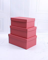 Набор №74 прямоугольный 3в1 Красный (23,5*15*9,5 см, 21,5*13,5*8,5 см, 19,5*12*7,5 см))