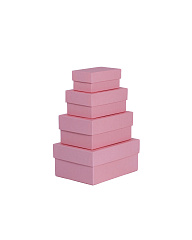 Набор прямоугольных коробок маленький №6, Розовый (15*11*7см; 13*9*6см; 11*7*5см; 9*5*4см)