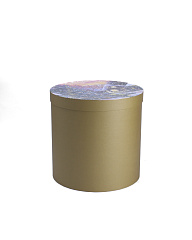 Коробка круглая большая 30х30,  Бронзовая НГ