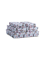 Набор плоских коробок 5в1, НГ Снеговик (35*25*6см, 23*16*5см - 2 шт, 20*12*4см - 2шт)