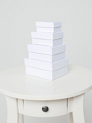 Набор прямоугольных коробок маленький №6, Белый (15*11*7см; 13*9*6см; 11*7*5см; 9*5*4см)