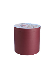 Коробка круглая большая 30х30,  Бордовая НГ