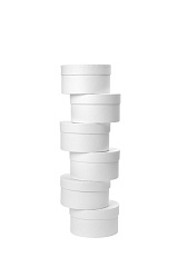 Коробка круглая 12,5х7 см, Белая  (уп.6 шт)