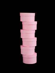 Коробка круглая 12,5х7 см, Розовая (упак. 6 шт)